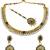 Premium gold plated kundan pearl choker necklace set with earrings & maang tikka
