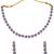 Designer gold plated lavender stone choker necklace set with earrings