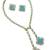 Designer gold plated mint green stone pearl necklace set with earrings