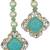 Designer gold plated mint green stone pearl necklace set with earrings