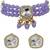 Purple beaded choker necklace set with earrings for women
