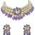 Purple beaded choker necklace set with earrings for women