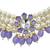 Purple beaded choker necklace set with earrings for women
