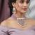 Purple beaded choker necklace set with earrings for women