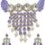 Purple beaded choker necklace set with earrings for women