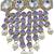 Purple beaded choker necklace set with earrings for women