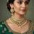 Gold plated pearl stone studded designer choker jewellery set for women