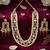 Ruby kundan pearl long necklace set with earrings bridal jewellery