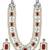 Ruby kundan pearl long necklace set with earrings bridal jewellery