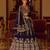 navy blue art silk embroidered lehengas