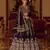 navy blue art silk embroidered lehengas
