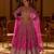 rani pink art silk embroidered lehengas