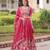 hot pink georgette embroidered lehengas