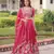 hot pink georgette embroidered lehengas