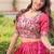 hot pink georgette embroidered lehengas