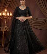 black net embroidered lehengas