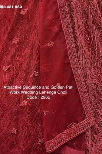 maroon net embroidered lehengas