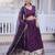 dark purple silk plain lehengas