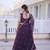 dark purple silk plain lehengas