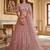 light baby pink net hand woven lehengas