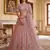 light baby pink net hand woven lehengas