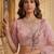 light baby pink net hand woven lehengas