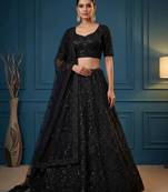 black net embroidered lehengas