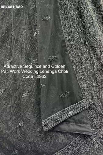 black net embroidered lehengas
