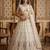 light off white net hand woven lehengas