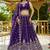 purple satin hand woven lehengas