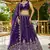 purple satin hand woven lehengas