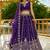 purple satin hand woven lehengas