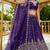 purple satin hand woven lehengas