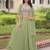 light olive georgette plain lehengas