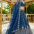 navy blue satin hand woven lehengas
