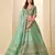 sea green art silk embroidered lehengas