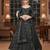 charcoal silk blend printed lehengas