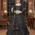 charcoal silk blend printed lehengas