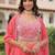 peach georgette plain lehengas
