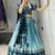 teal blue silk blend brasso lehengas