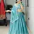 sky blue georgette embroidered lehengas