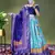 aqua blue silk blend printed lehengas