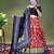red silk blend printed lehengas