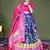 navy blue silk blend printed lehengas