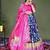 navy blue silk blend printed lehengas