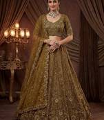 mehendi net embroidered lehengas