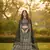 green ajmeri silk printed lehengas