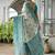 Sea green color banarasi silk ajhrakh meena zari weaving patola saree