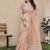 Peach color tissue linen zari weaving border saree with blouse