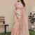 Peach color tissue linen zari weaving border saree with blouse